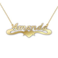 Personalized Heart Name - 925 Sterling Silver Name Pendant Necklace Personalized Heart Name - 925 Sterling Silver Name Pendant Necklace