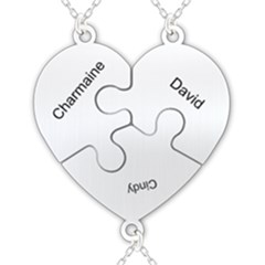Personalized 3names Puzzle Heart