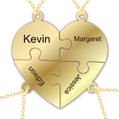 Personalized 4names Puzzle Heart