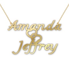 Personalized Couple Heart Name - 925 Sterling Silver Pendant Necklace Personalized Couple Heart Name - 925 Sterling Silver Pendant Necklace