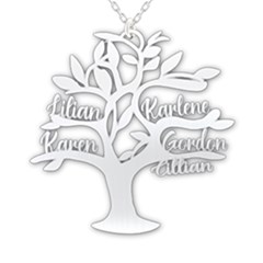Personalized Name Family Tree 4-5 People - 925 Sterling Silver Pendant Necklace Personalized Name Family Tree 4-5 People - 925 Sterling Silver Pendant Necklace