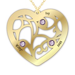 Personalized 3Heart - 925 Sterling Silver Pendant Necklace Personalized 3Heart - 925 Sterling Silver Pendant Necklace