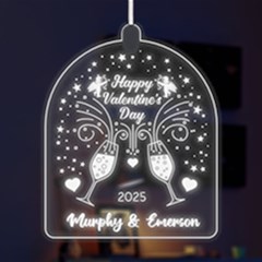 Personalized Name Love Angel Champagne Valentines day - LED Acrylic Ornament Personalized Name Love Angel Champagne Valentines day - LED Acrylic Ornament
