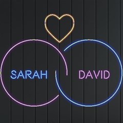 Personalized Heart Ring Couple Name - Neon Signs and Lights Personalized Heart Ring Couple Name - Neon Signs and Lights