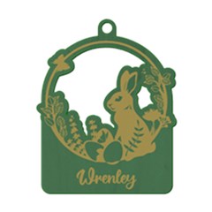 Personalized Name Egg Easter Bunny Rabbit - Wood Ornament Personalized Name Egg Easter Bunny Rabbit - Wood Ornament