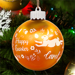 Personalized Easter Day Rabbit Name - LED Glass Sphere Ornament Personalized Easter Day Rabbit Name - LED Glass Sphere Ornament