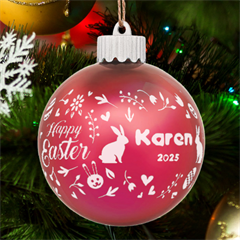Personalized Easter Day Rabbit Name - LED Glass Sphere Ornament Personalized Easter Day Rabbit Name - LED Glass Sphere Ornament