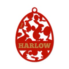 Personalized Name Easter Egg Bunny Pattern - Wood Ornament Personalized Name Easter Egg Bunny Pattern - Wood Ornament
