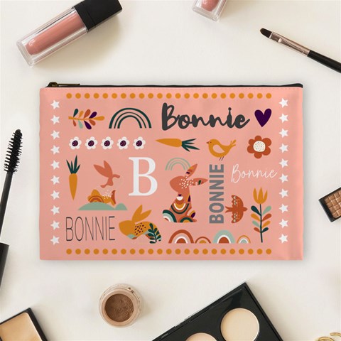Personalized Name Easter Bunnies Rainbows Flowers By Wanni Front