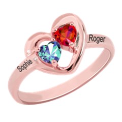 Classic 2 Name Heart Ring