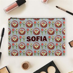 Personalized Name Flowers Egg Basket - Cosmetic Bag (Large)
