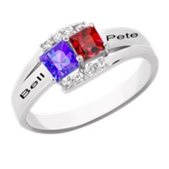 Diamond 2 Name Square Ring