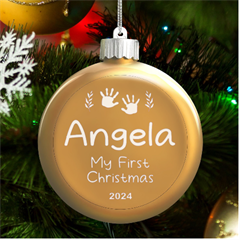 Personalized baby first festival Name - LED Glass Round Ornament Personalized baby first festival Name - LED Glass Round Ornament