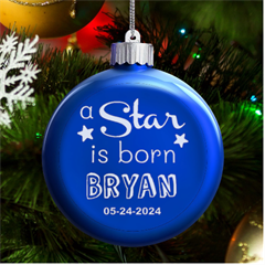 Personalized New Birth Baby Name - LED Glass Round Ornament Personalized New Birth Baby Name - LED Glass Round Ornament