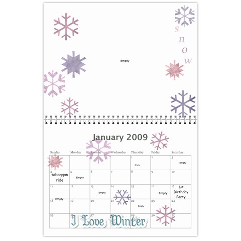 1 Year Calendar By Amanda Jan 2009