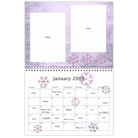1 Year Calendar By Amanda Jan 2008