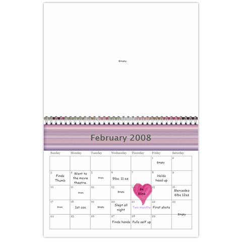 1 Year Calendar By Amanda Feb 2008
