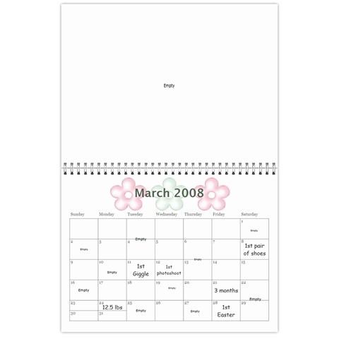 1 Year Calendar By Amanda Mar 2008