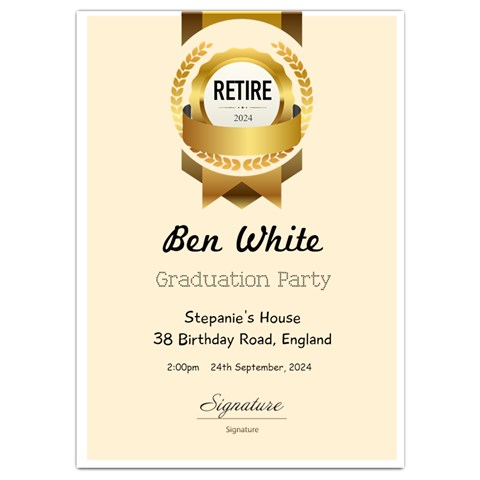 Retire Card By Oneson Front
