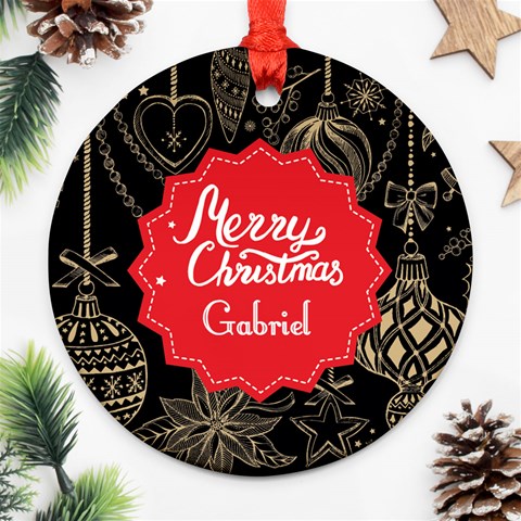 Personalized Christmas Black Ornaments By Anita Front