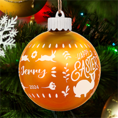 Personalized Easter Day Rabbit Egg Name - LED Glass Sphere Ornament