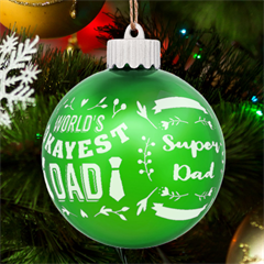Personalized Fathers Day Name - LED Glass Sphere Ornament