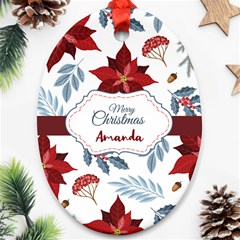 Personalized Name Christmas Poinsettia - Ornament (Oval) Personalized Name Christmas Poinsettia - Ornament (Oval)