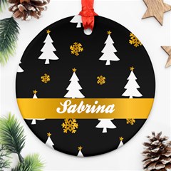 Personalized Christmas Tree Black - Ornament (Round) Personalized Christmas Tree Black - Ornament (Round)