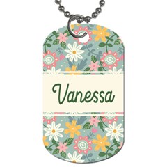 Floral Name Dog Tag