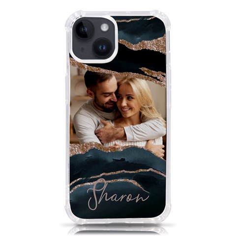 Personalized Marble Photo Name Phone Case By Joe Front