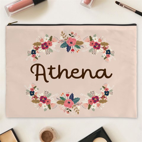 Personalized Floral Name Cosmetic Bag By Joe Front