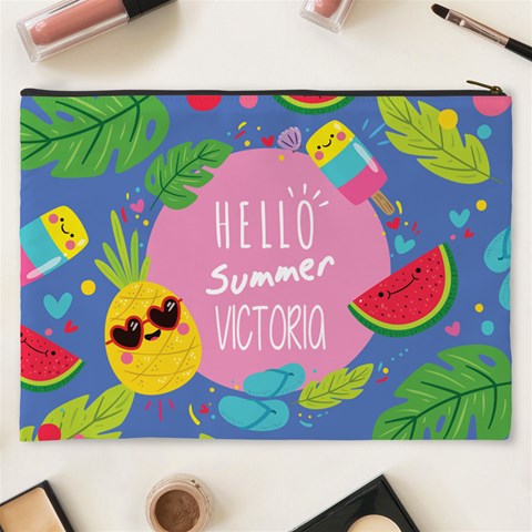Personalized Summer Tropical Name Cosmetic Bag By Joe Back