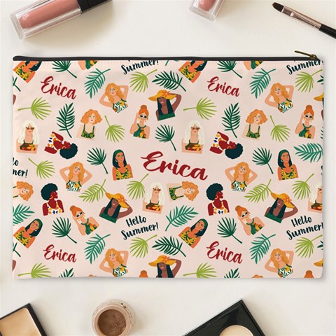 Personalized Summer Tropical Name Cosmetic Bag By Joe Back
