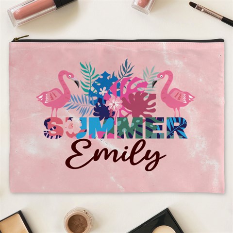 Personalized Summer Tropical Name Cosmetic Bag By Joe Front