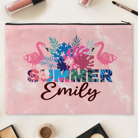 Personalized Summer Tropical Name Cosmetic Bag By Joe Back