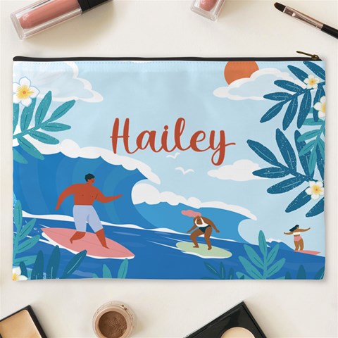 Personalized Summer Tropical Name Cosmetic Bag By Joe Back