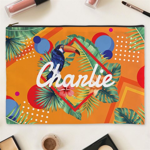 Personalized Summer Tropical Name Cosmetic Bag By Joe Front