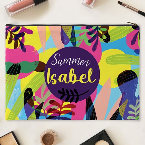 Personalized Summer Tropical Name Cosmetic Bag By Joe Back