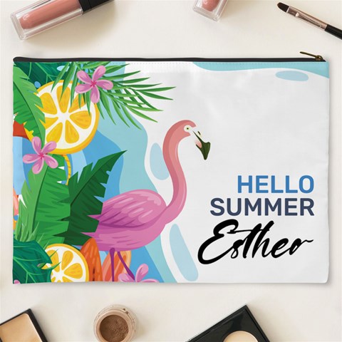 Personalized Summer Tropical Name Cosmetic Bag By Joe Back