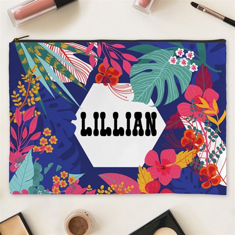 Personalized Summer Tropical Name Cosmetic Bag By Joe Front