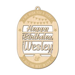 Personalized Happy Birthday Wood Ornament Personalized Happy Birthday Wood Ornament