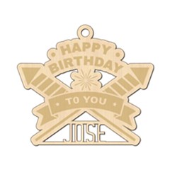 Personalized Happy Birthday Wood Ornament Personalized Happy Birthday Wood Ornament
