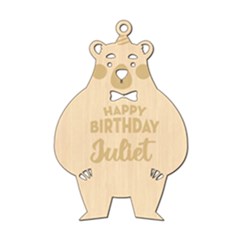Personalized Happy Birthday Bear Wood Ornament Personalized Happy Birthday Bear Wood Ornament