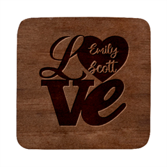 Personalized Love Anniversary Square Wood Guitar Pick Holder Case And Picks Set