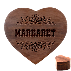 Personalized Name Heart Wood Jewelry Box