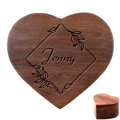 Personalized Name Heart Wood Jewelry Box