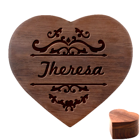 Personalized Name Heart Wood Jewelry Box By Joe Front