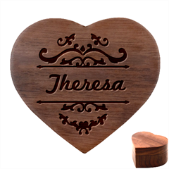 Personalized Name Heart Wood Jewelry Box