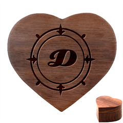 Personalized Initial Heart Wood Jewelry Box