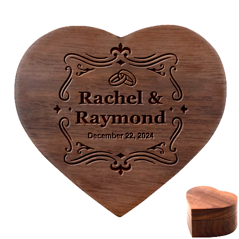 Personalized Wedding Name Heart Wood Jewelry Box By Joe Front